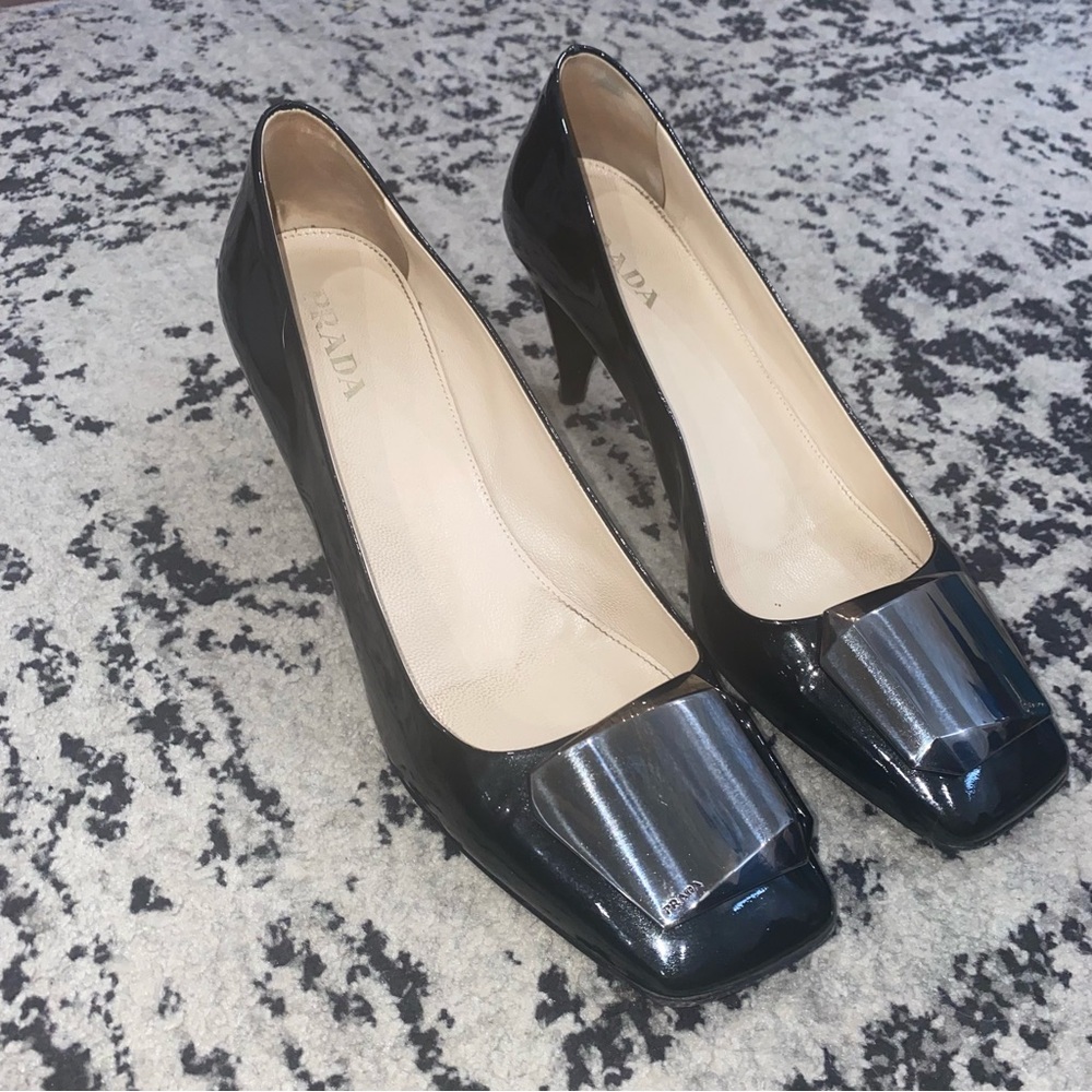 Prada Black Kitten Heels